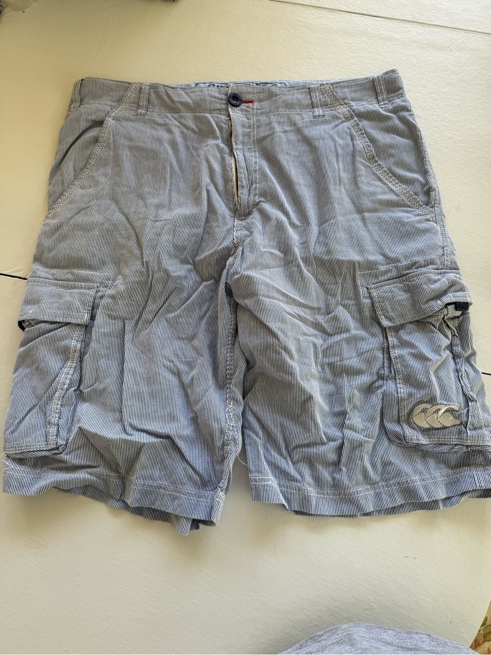 Men's Canterbury of New Zealand Navy Stripe Cargo Shorts